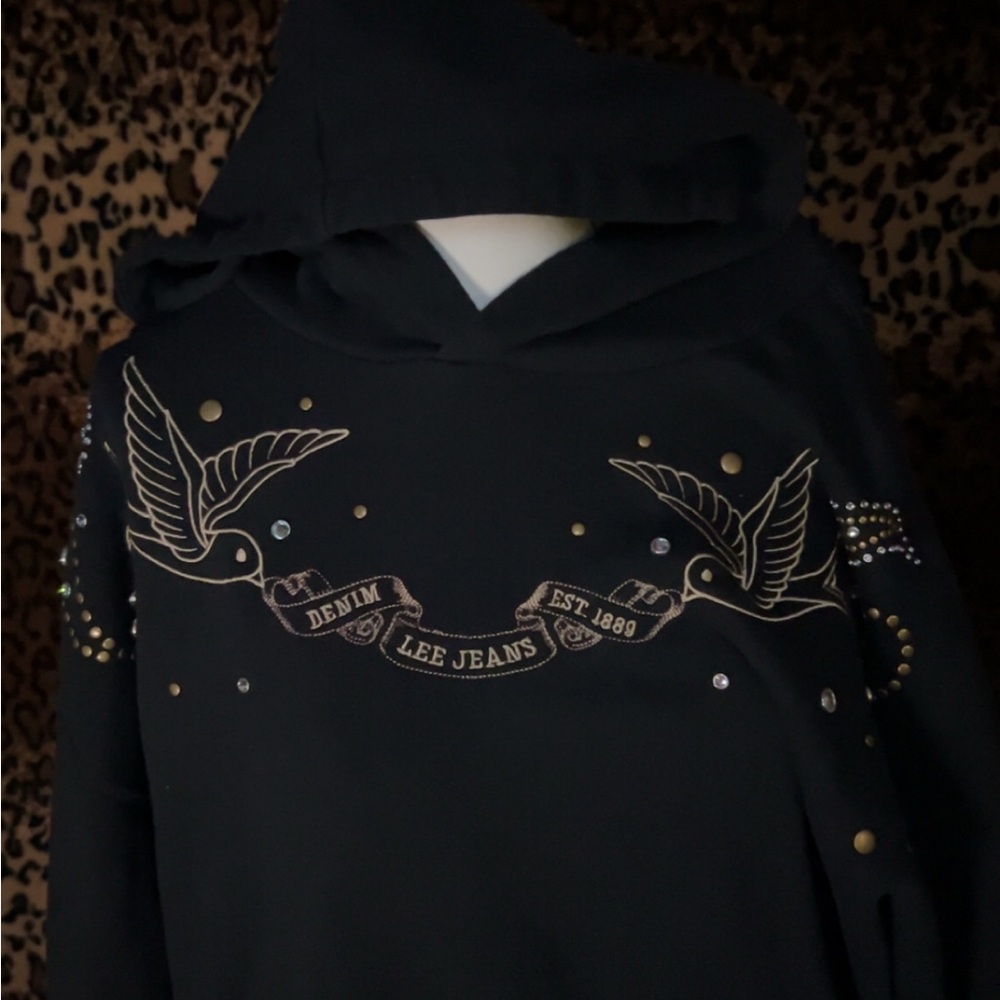 Lee Black Hoodie with Gold Label